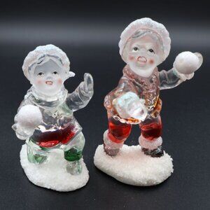 Heritage Mint Holiday Ice Sculptures Snowballs Children Christmas Acrylic